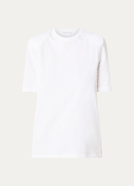 The Frankie Shop Carrington T-shirt met schoudervulling - voorkant 2 wit
