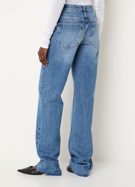 The Frankie Shop Dalston high waist loose fit jeans met lichte wassing - achterkant 3 indigo