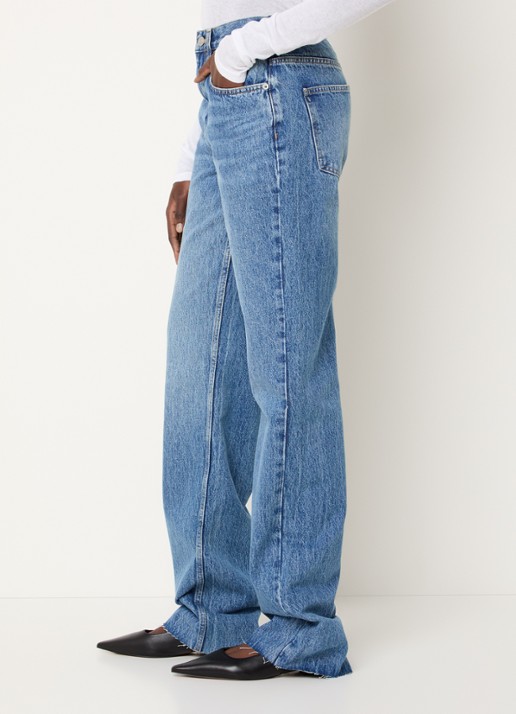The Frankie Shop Dalston high waist loose fit jeans met lichte wassing - detail 5 indigo