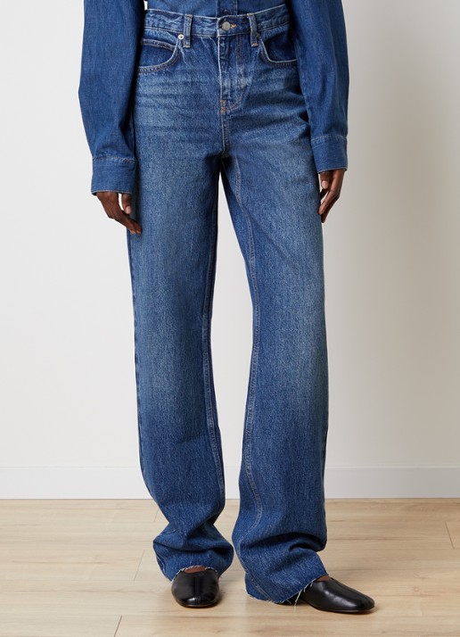 The Frankie Shop Dalston high waist straight leg jeans met medium wassing