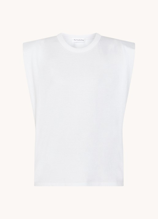 The Frankie Shop Eva top met schoudervulling - voorkant 2 wit