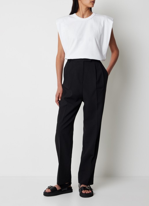The Frankie Shop Eva top met schoudervulling - voorkant 3 wit