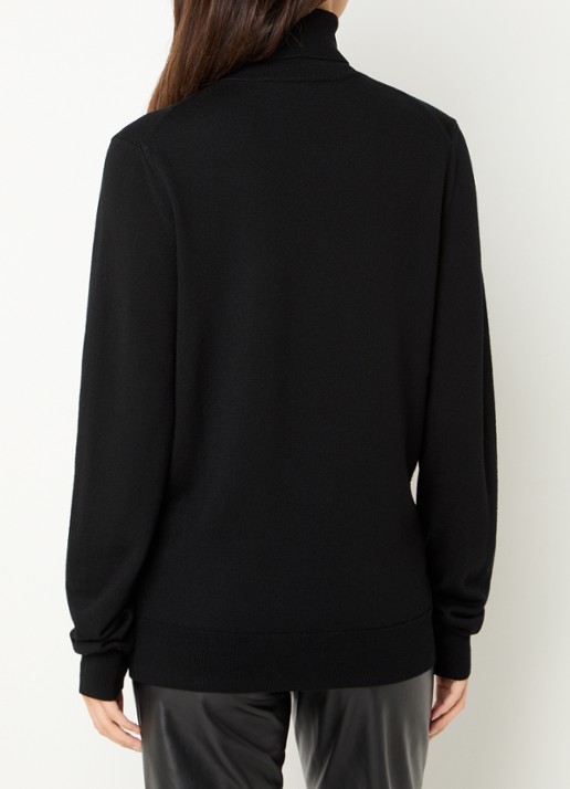 The Frankie Shop Eve fijngebreide coltrui van merino wol - achterkant 2 zwart