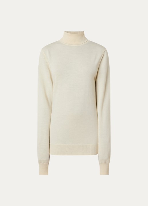 The Frankie Shop Eve Thin fijngebreide coltrui van merino wol - voorkant 4 lichtgeel