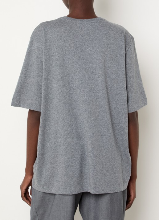 The Frankie Shop Harper T-shirt met ronde hals - achterkant grijsmele