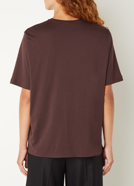 The Frankie Shop Harper T-shirt van  katoen - achterkant bruin