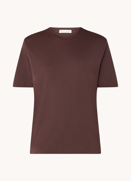 The Frankie Shop Harper T-shirt van  katoen - voorkant 3 bruin
