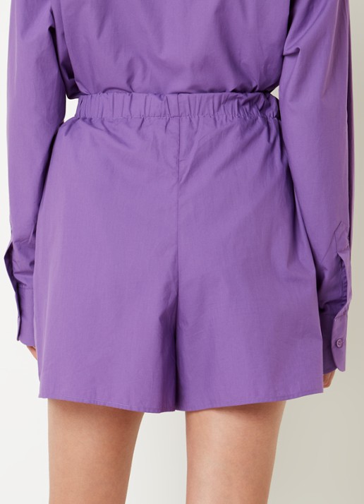 The Frankie Shop Liu high waist wide fit korte broek met elastische band - achterkant 4 paars