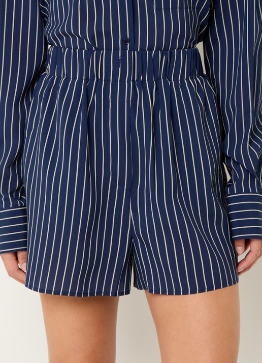 The Frankie Shop Lui high waist loose fit korte broek met streepprint en steekzakken