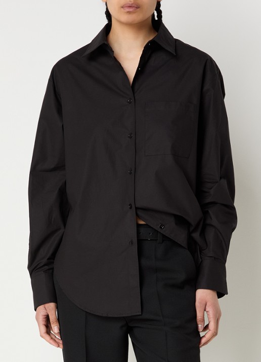 The Frankie Shop Lui oversized blouse met borstzak
