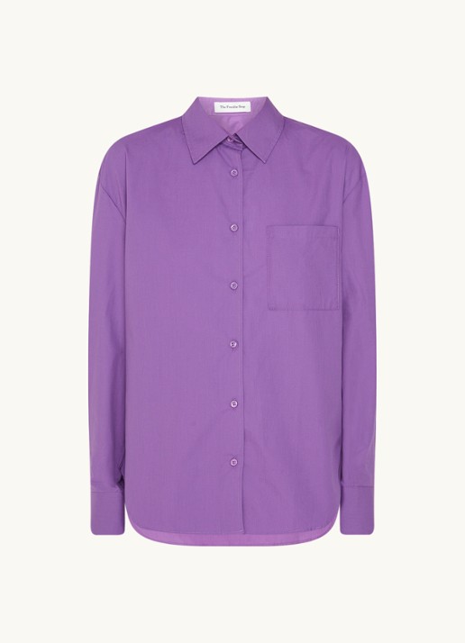 The Frankie Shop  Lui oversized blouse met borstzak  - voorkant 3 paars