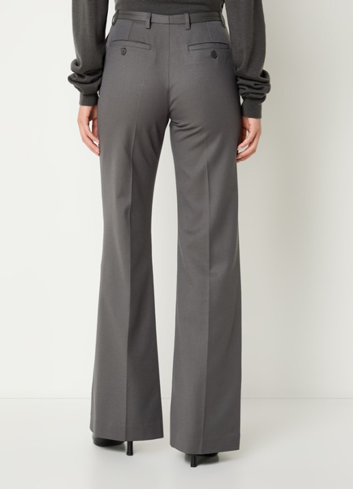 The Frankie Shop Lyra mid waist flared fit pantalon in wolblend - achterkant 4 donkergrijs