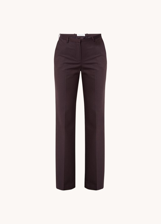 The Frankie Shop Lyra mid waist flared fit pantalon in wolblend - voorkant 2 aubergine