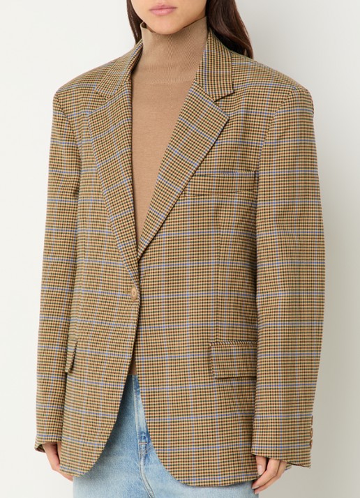 The Frankie Shop Lyra oversized blazer in wolblend met pied-de-poule dessin