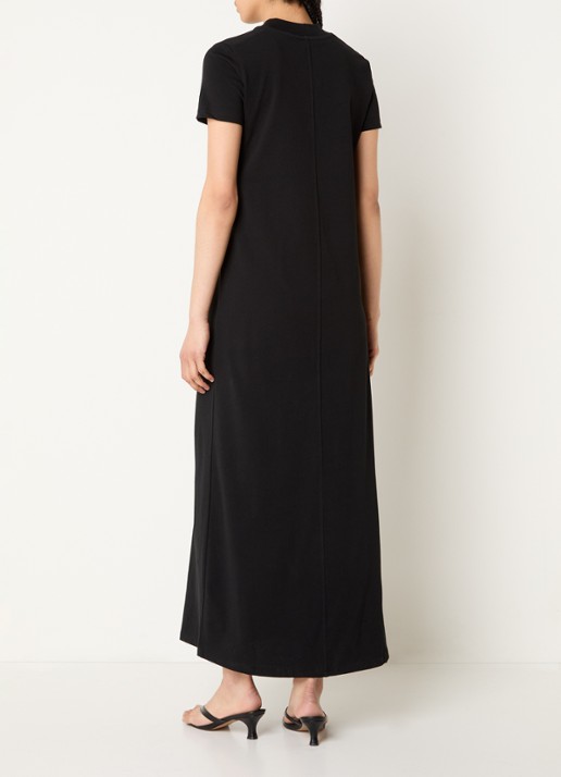 The Frankie Shop Malto maxi T-shirt jurk met ronde hals  - achterkant 4 zwart