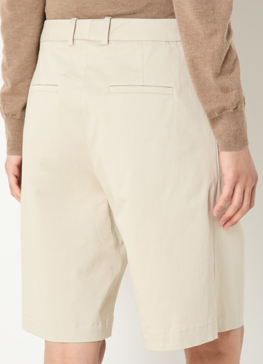 The Frankie Shop Marfa high waist wide fit korte broek met steekzakken  - achterkant 3 beige