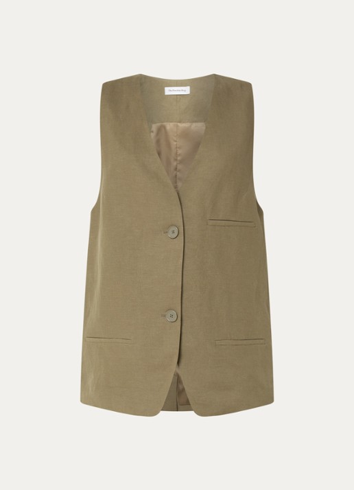The Frankie Shop Melrose oversized gilet in linnenblend 