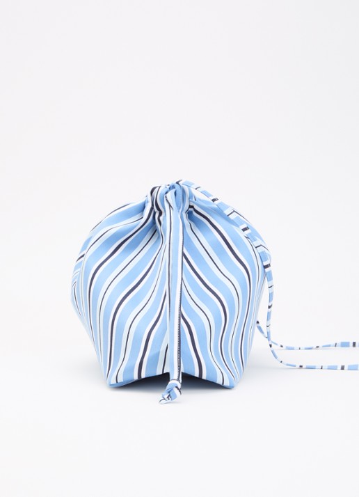 The Frankie Shop Morgan Small crossbodytas met streepprint - detail 2 blauw