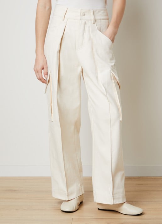 The Frankie Shop Oslo high waist loose fit cargobroek van canvas