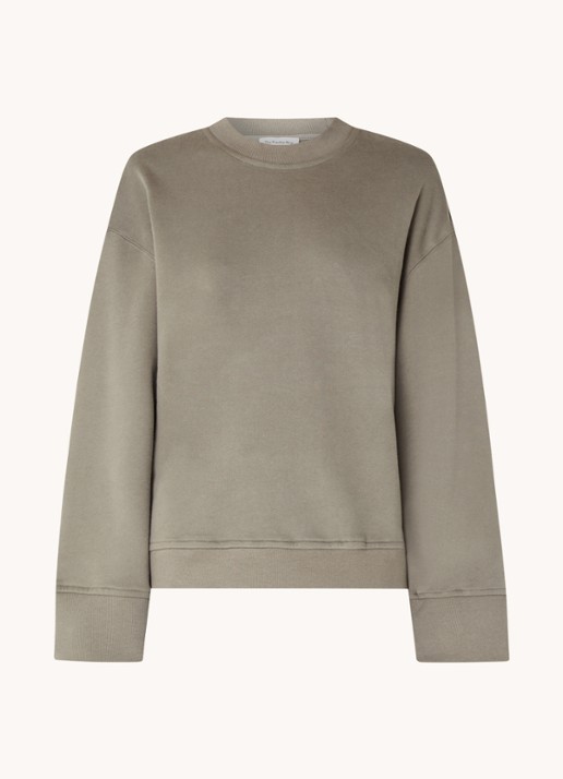 The Frankie Shop Talia sweater met ronde hals - voorkant 3 olijfgroen