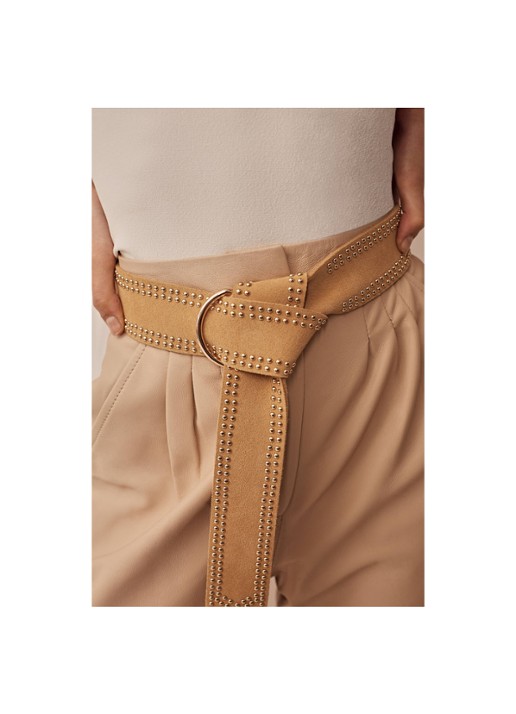 The Kaia Loretta riem van suède  - detail beige