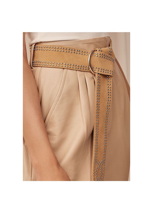 The Kaia Loretta riem van suède  - voorkant 3 beige