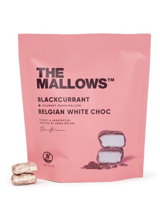The Mallows Blackcurrant Mallows Belgian White Choc 90 gram