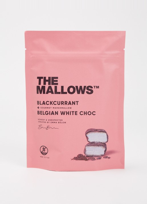 The Mallows Blackcurrant Mallows Belgian White Choc 90 gram - voorkant 2 undefined