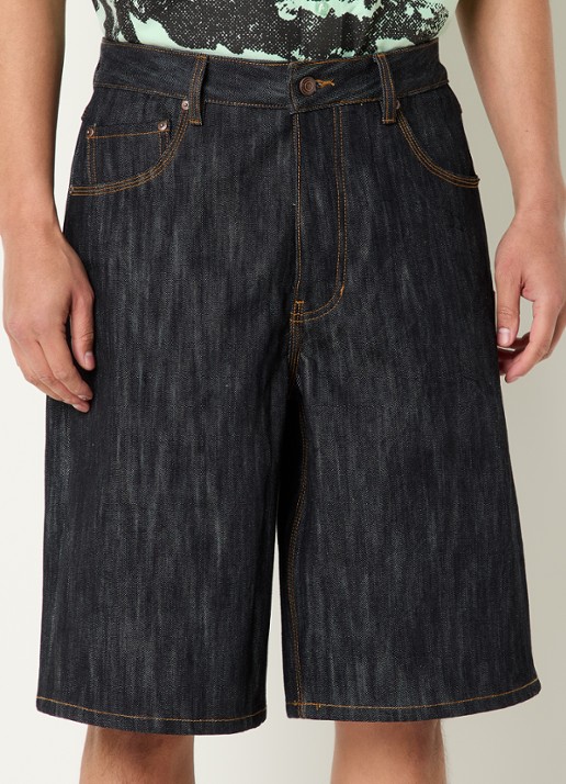 The New Originals 9-Dots straight fit korte broek van denim