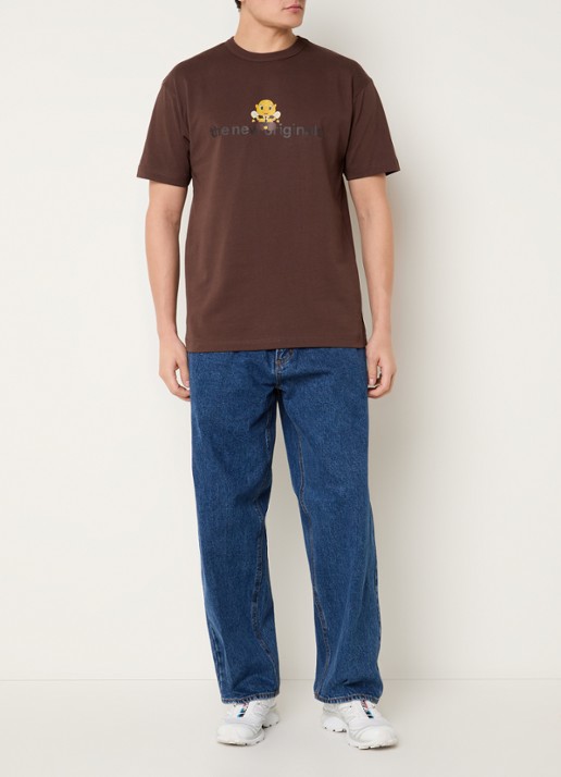 The New Originals Bee Clip Art T-shirt met logoprint - voorkant 3 bruin