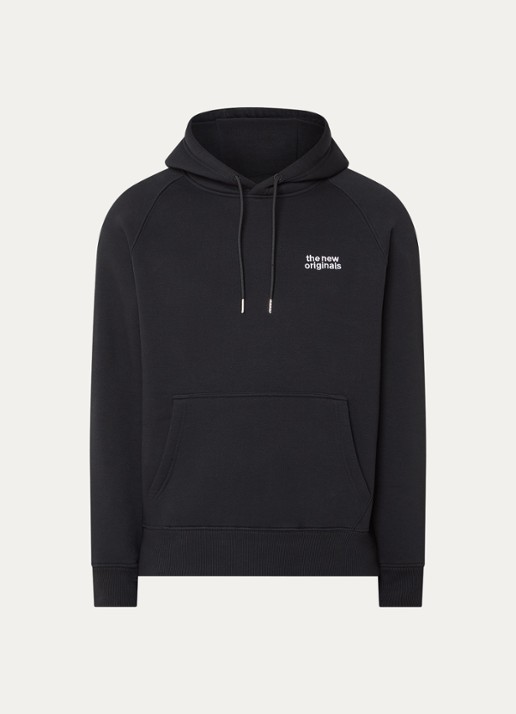 The New Originals Catna hoodie met logo- en backprint - voorkant zwart