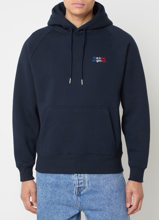 The New Originals Catna hoodie met logo- en backprint - achterkant 3 donkerblauw