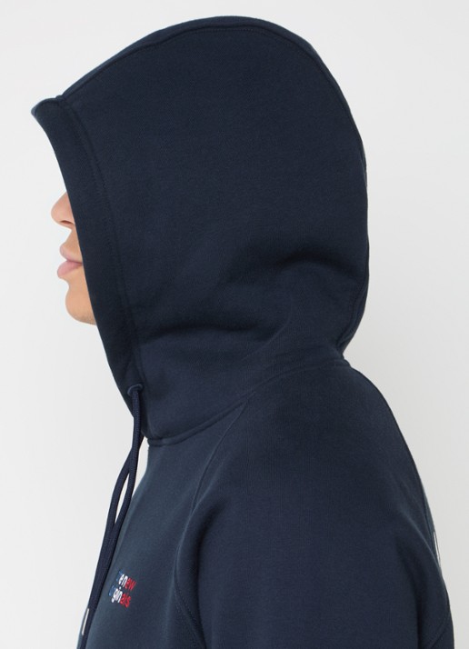 The New Originals Catna hoodie met logo- en backprint - detail 5 donkerblauw