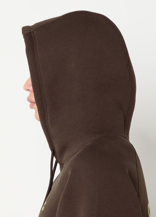 The New Originals Catna hoodie met logo en kangoeroezak - detail 5 donkerbruin