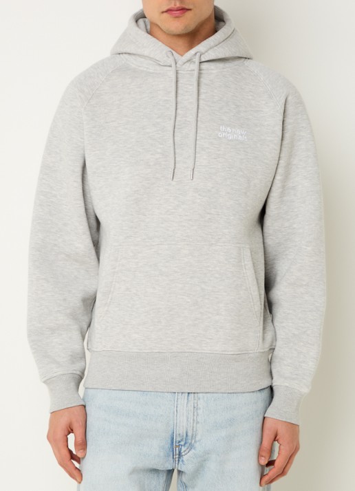 The New Originals Catna hoodie met logoborduring en backprint - achterkant 3 grijsmele