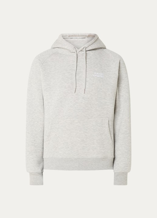 The New Originals Catna hoodie met logoborduring en backprint - voorkant grijsmele
