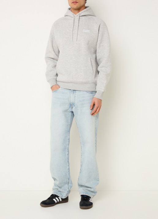 The New Originals Catna hoodie met logoborduring en backprint - voorkant 2 grijsmele