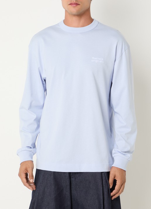 The New Originals Catna longsleeve met logo- en backprint - achterkant 4 blauw