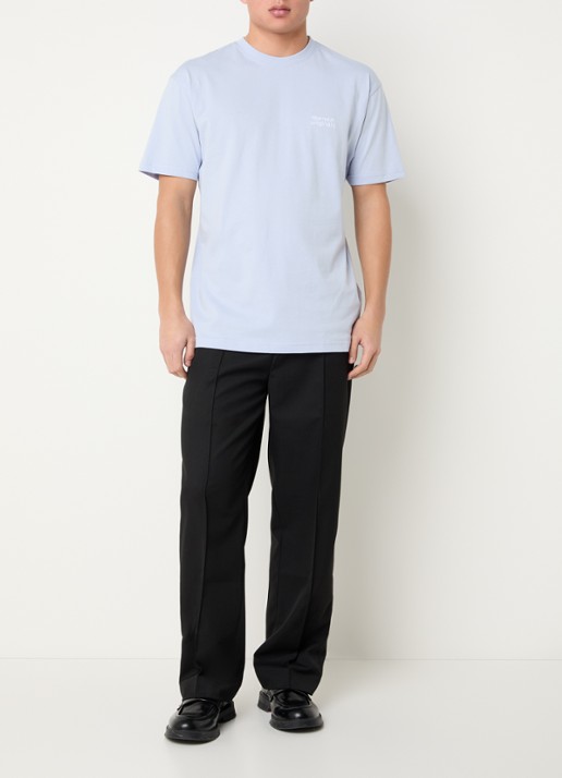 The New Originals Catna T-shirt met front- en backprint - voorkant 4 lichtblauw