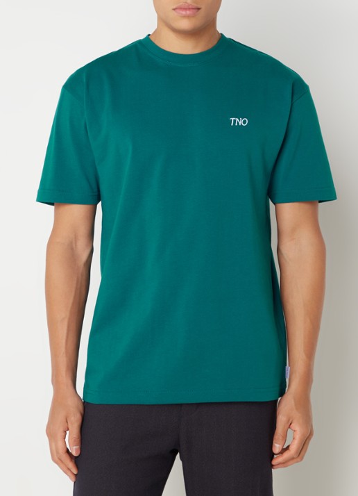 The New Originals Catna T-shirt met logo- en backprint - achterkant zeegroen