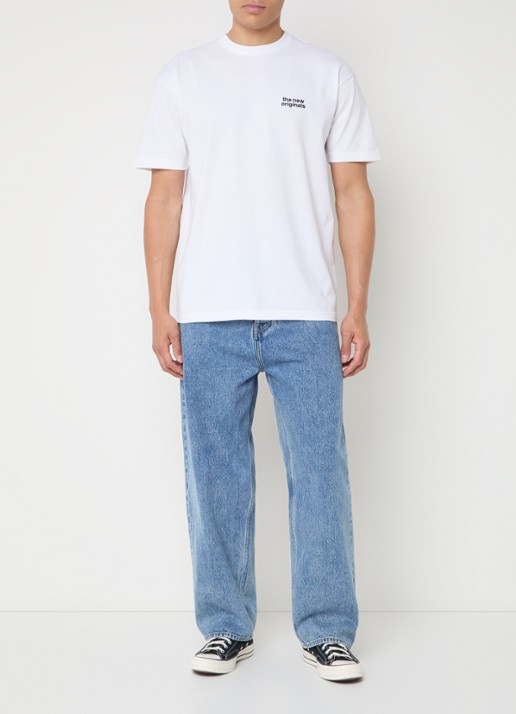 The New Originals Catna T-shirt met logo- en backprint - voorkant 2 wit