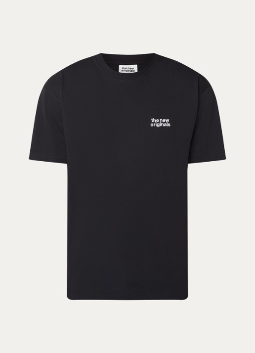 The New Originals Catna T-shirt met logo- en backprint - voorkant 2 zwart