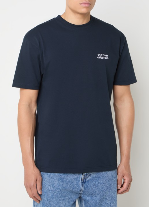 The New Originals Catna T-shirt met logo- en backprint - achterkant 2 indigo