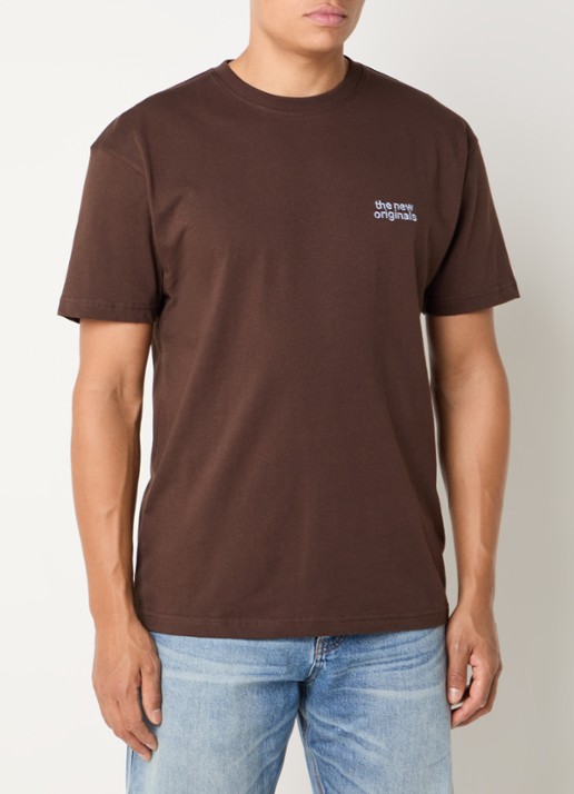 The New Originals Catna T-shirt met logoborduring en backprint