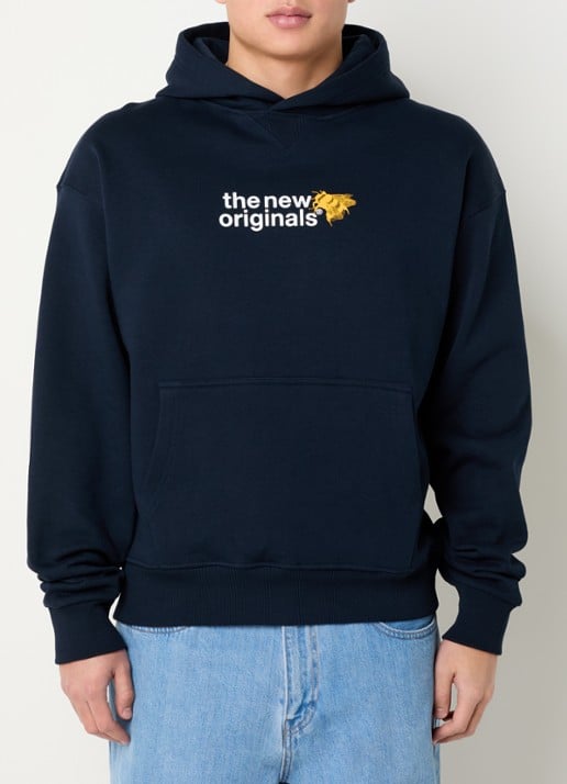 The New Originals Emblem bee hoodie met logo- en backprint - achterkant 3 donkerblauw