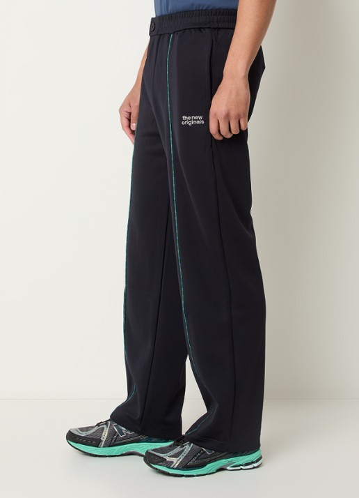 The New Originals Emblem straight fit trackpants met steekzakken en logo - detail 5 donkerblauw