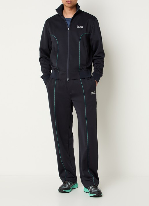 The New Originals Emblem straight fit trackpants met steekzakken en logo - voorkant 2 donkerblauw