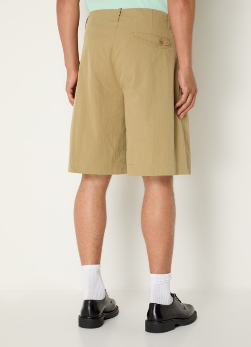 The New Originals Emblem wide fit korte broek met logoborduring - achterkant khaki