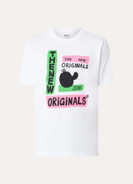 The New Originals Freddy T-shirt met print - voorkant wit