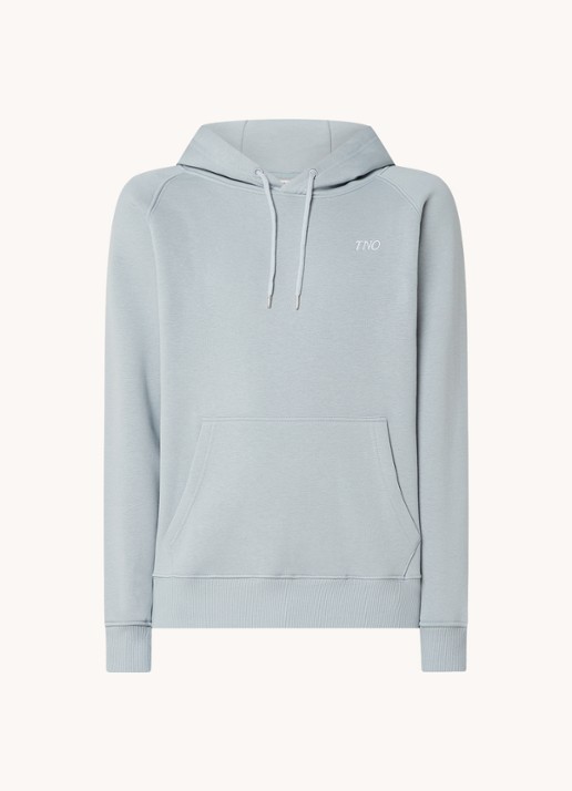 The New Originals Hoodie met logo- en backprint - voorkant 2 blauwgrijs